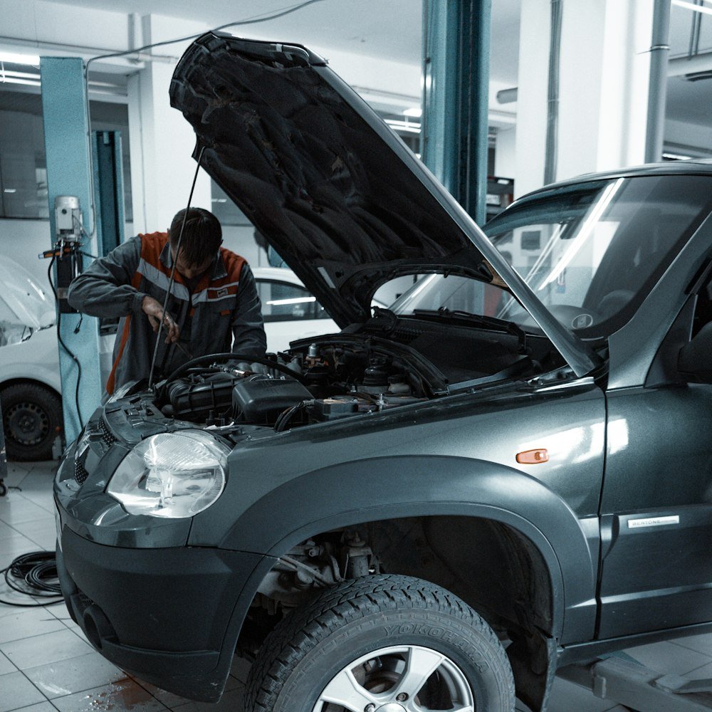 Computerized OBD-II engine diagnostic scanning station at Hinglaj Auto Care